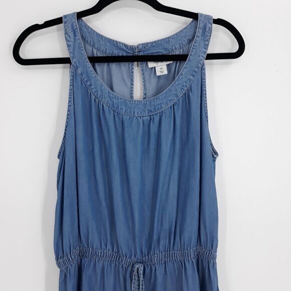 Style & Co. Mini Dress Size M Chambray Sleeveless Scoop Neck Elastic Waist - Picture 4 of 9